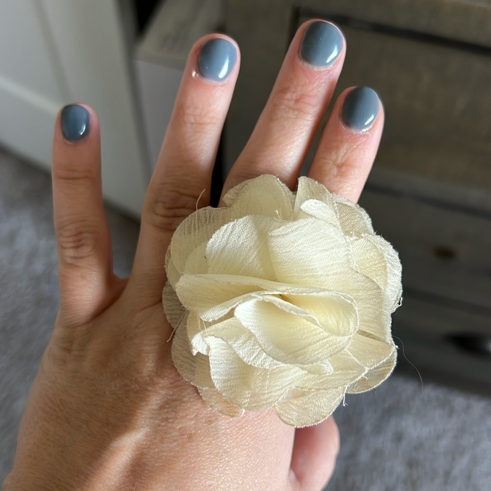 Fabric flower ring